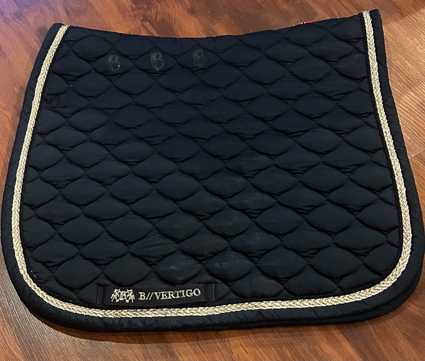 BVertigo navy and rose gold dressage pad