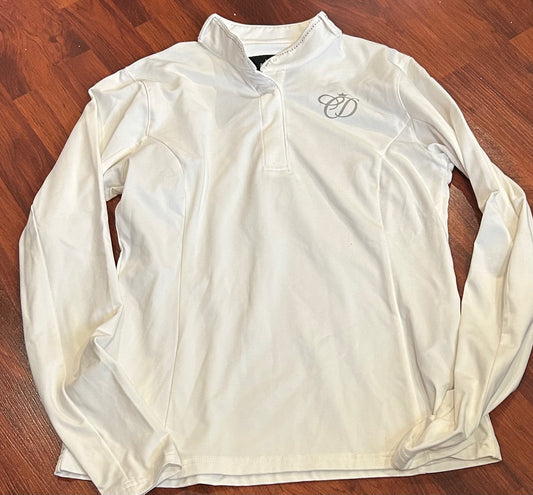 Kingsland medium white with bling show shirt long sleeve