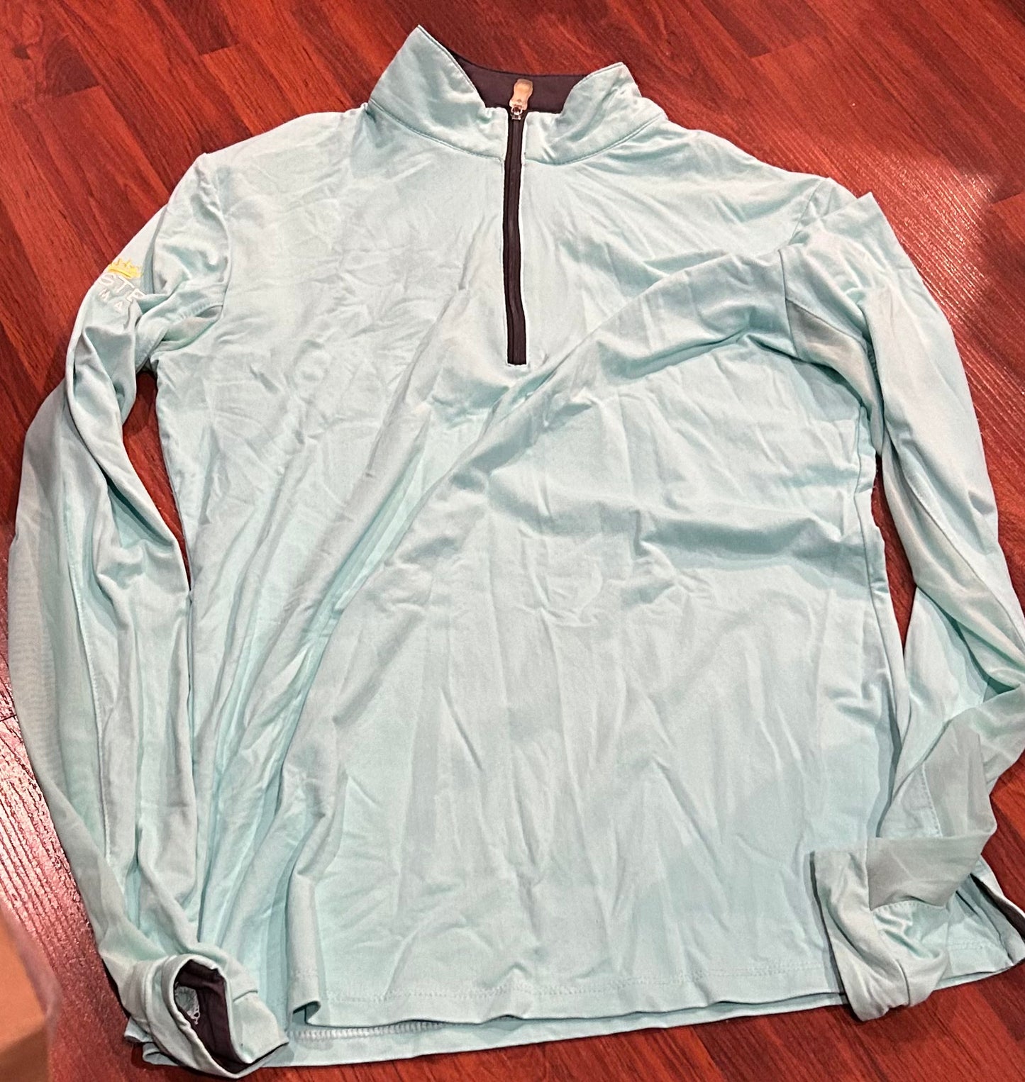 Kastel medium turquoise long sleeve 1/4 zip