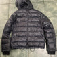 Pikeur Souvenir puffy down jacket with removable hood  navy grey trim 42