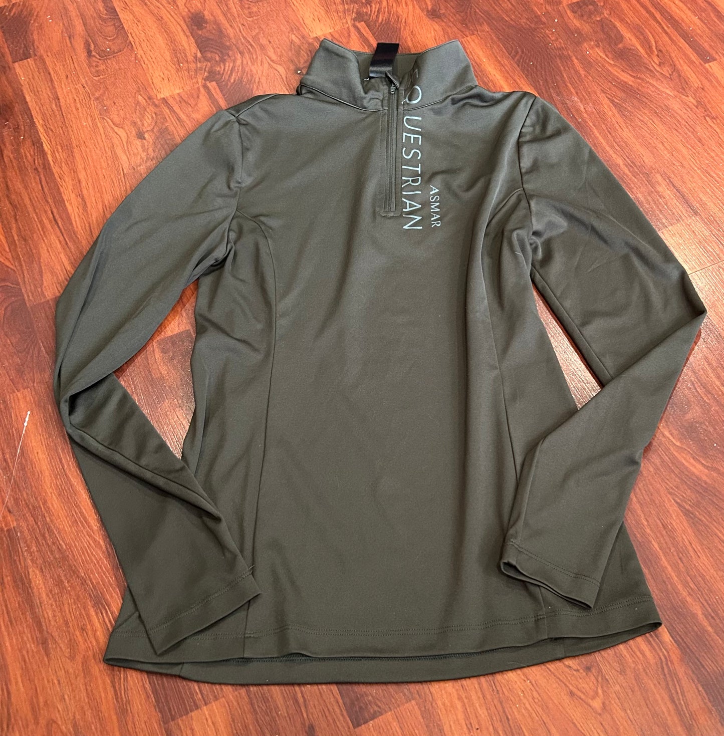 Asmar small green 1/4 zip long sleeve shirt