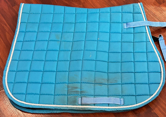 Teal with white trim full size pad. Some stains