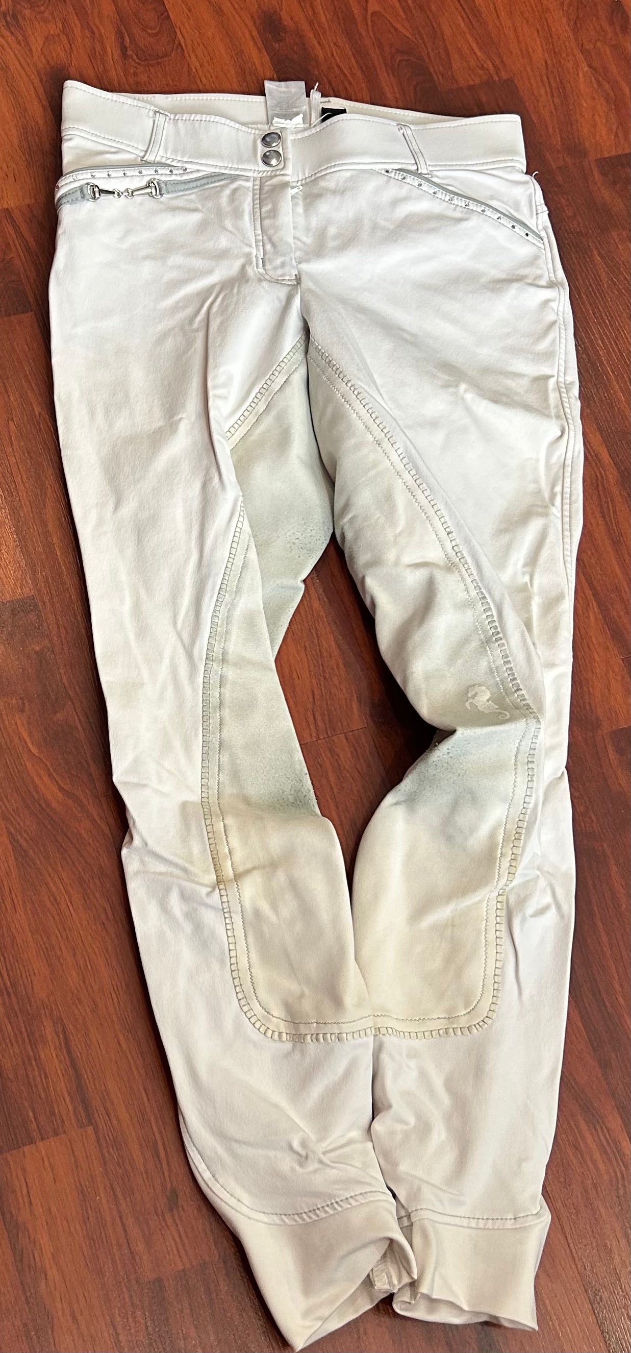 Cavallino Marino size 26 white full seat breeches