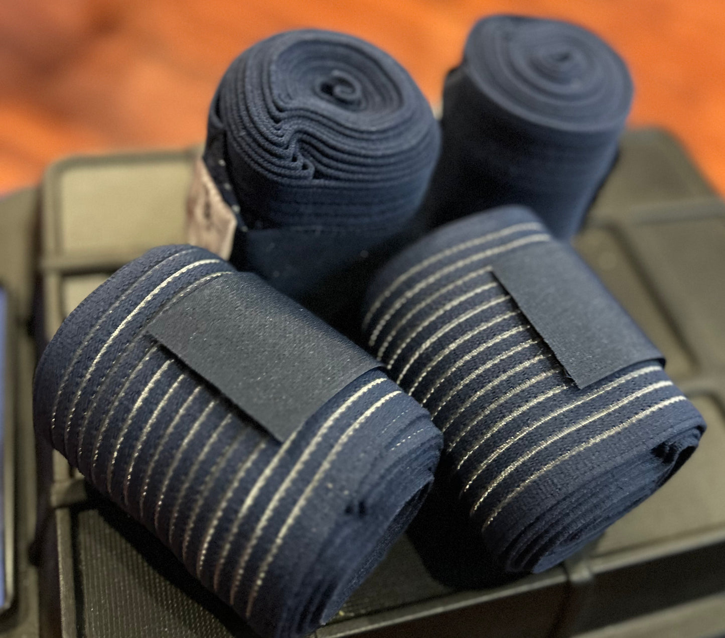 Saratoga navy wraps set of 4. Very lightly used