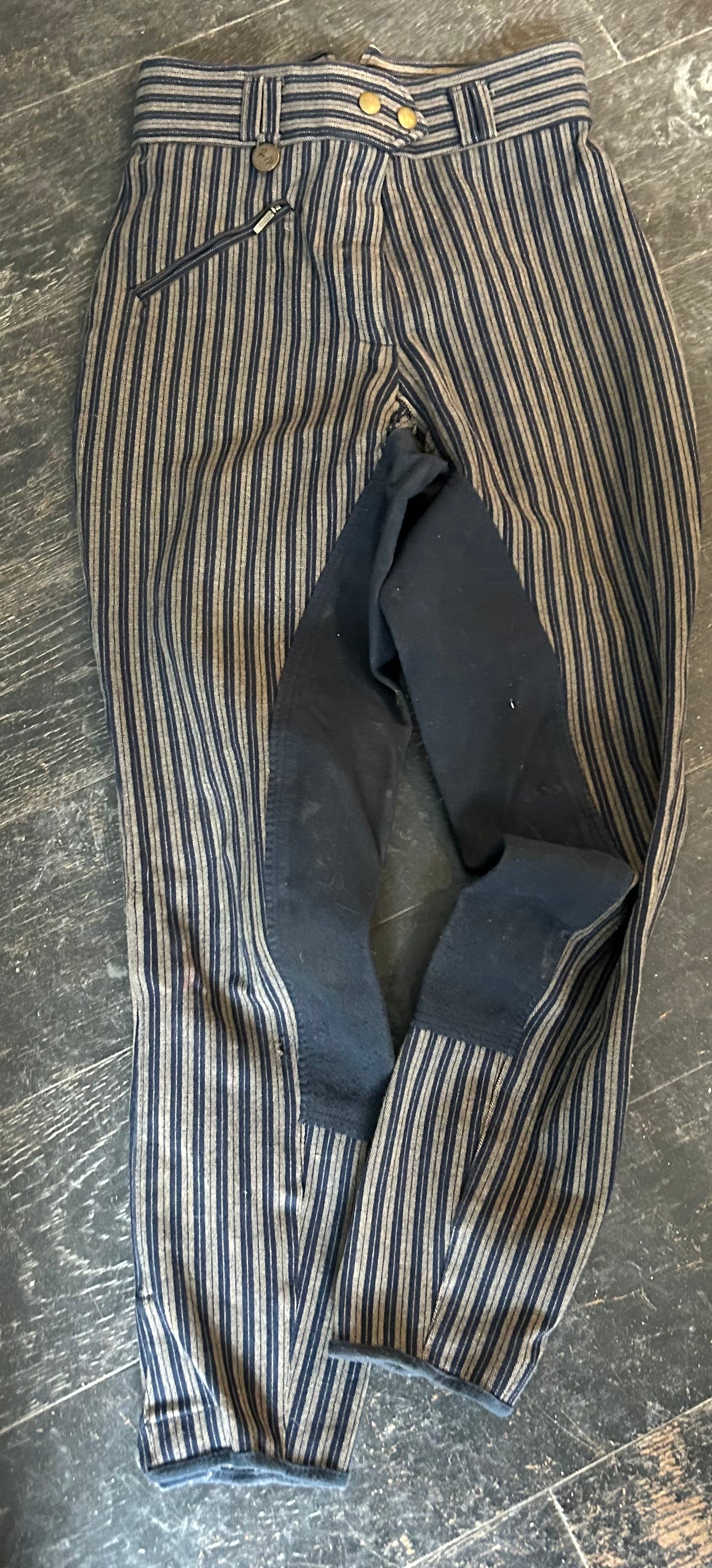 26” RH blue plaid full seat breeches