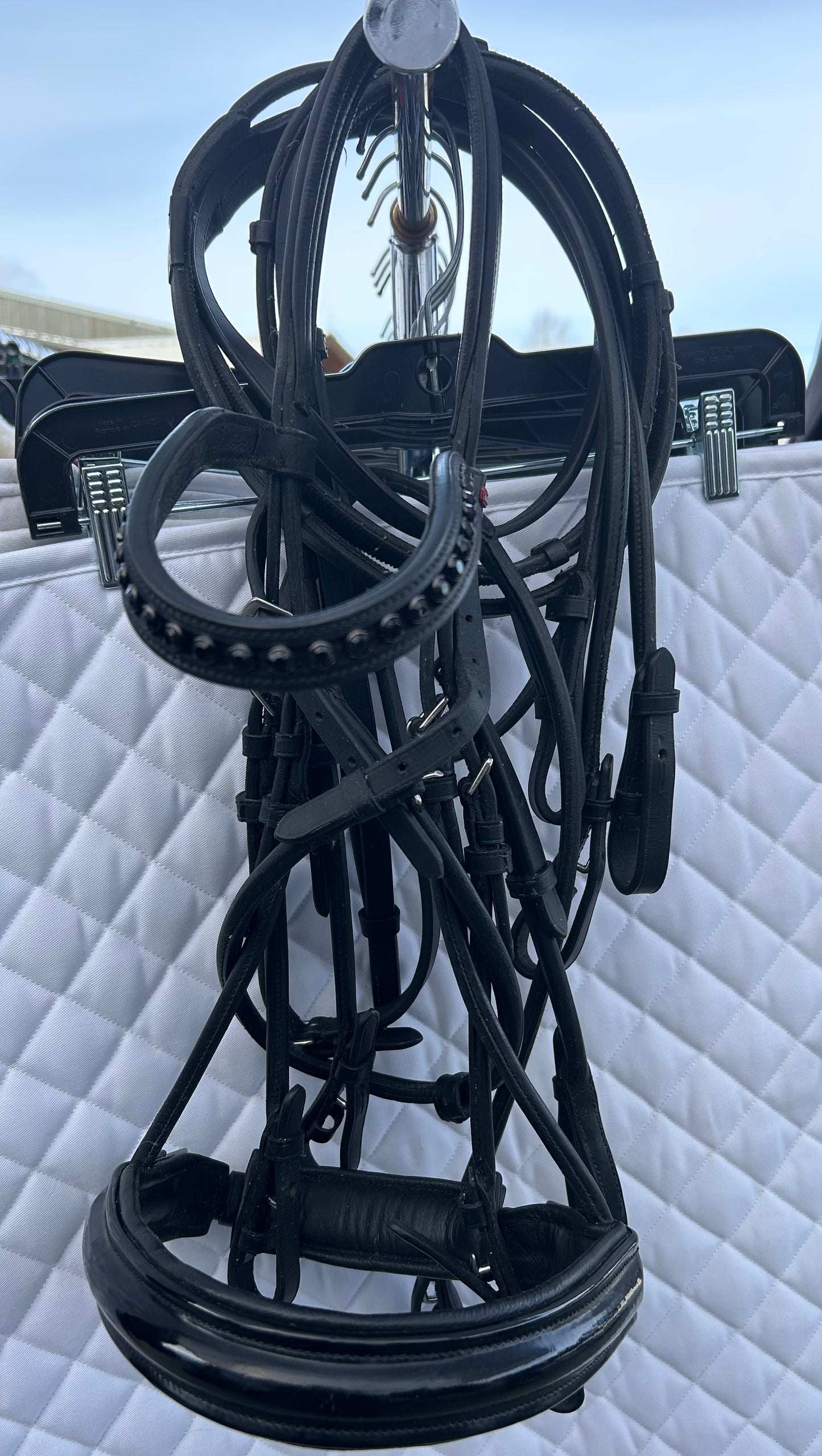 Premiere double rolled bridle with reins
