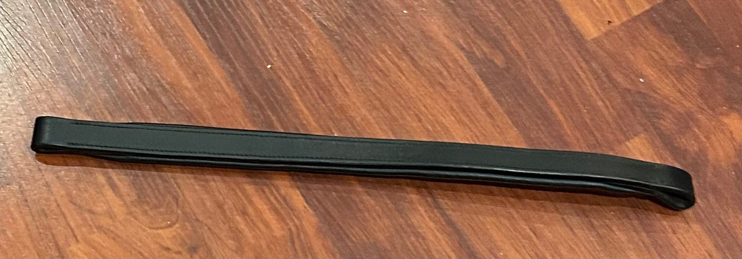 Cob (15”) leather black flat browband padded