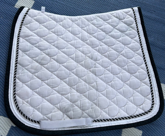 White with black trim dressage pad