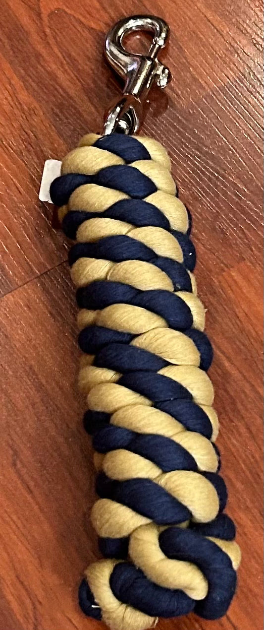 beige and blue lead rope