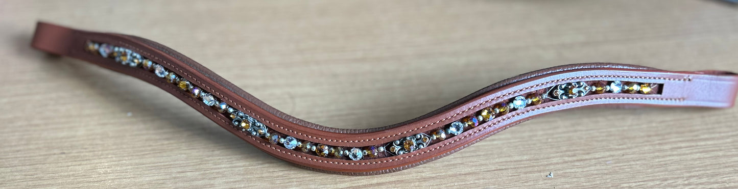 Brown bling browband