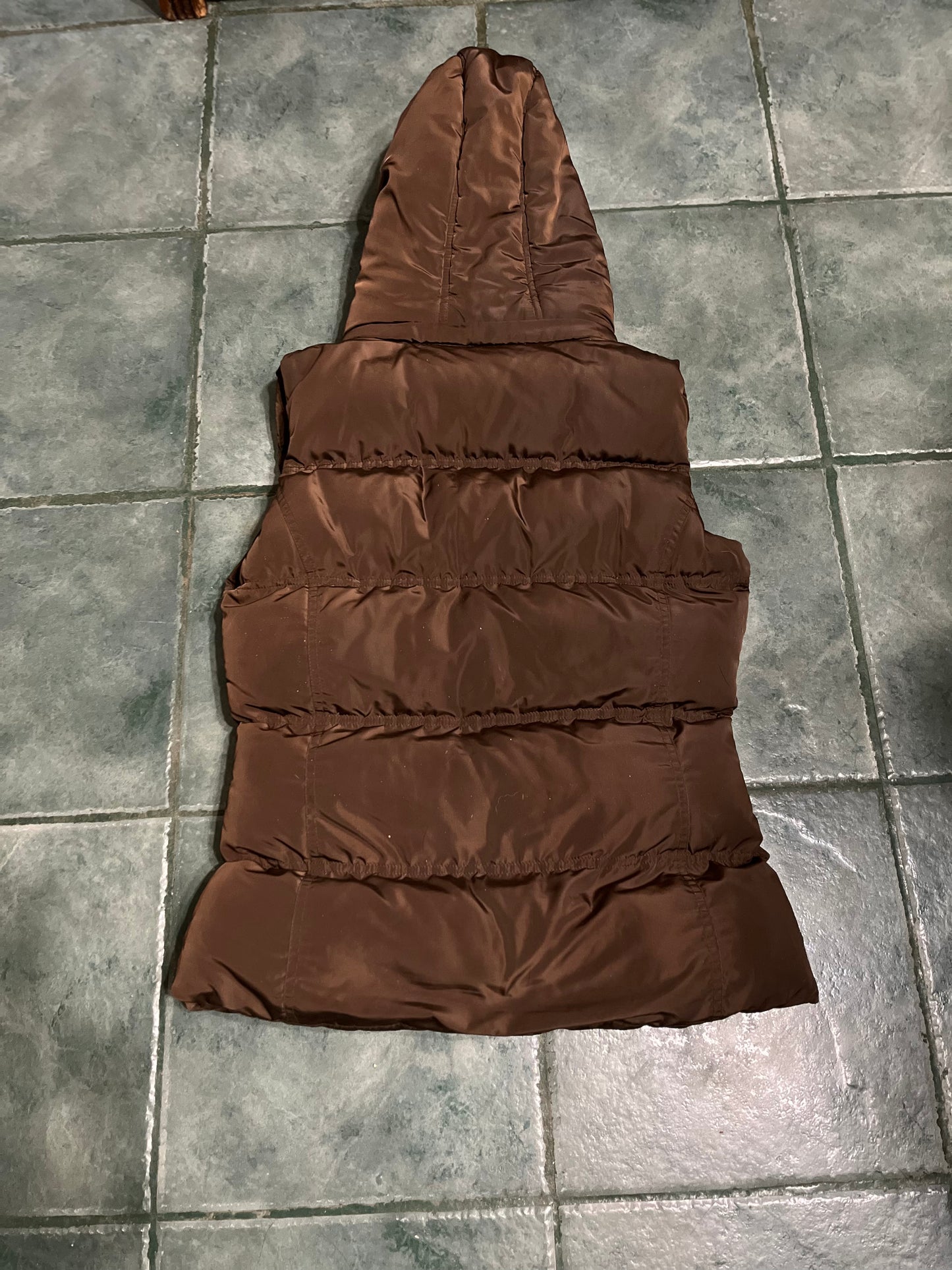Spooks puffy vest with detachable hood brown S