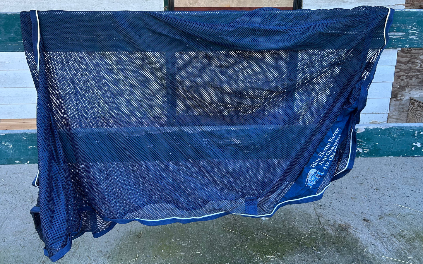 Large navy scrim sheet