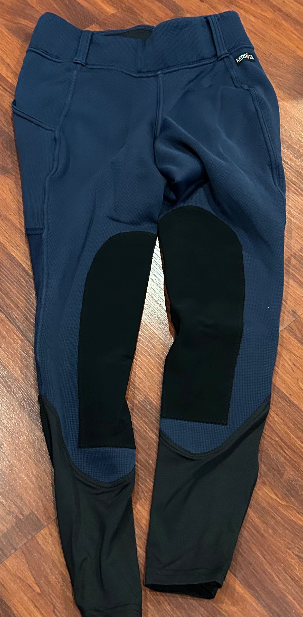 Kerrits medium blue winter weight knee patch breeches