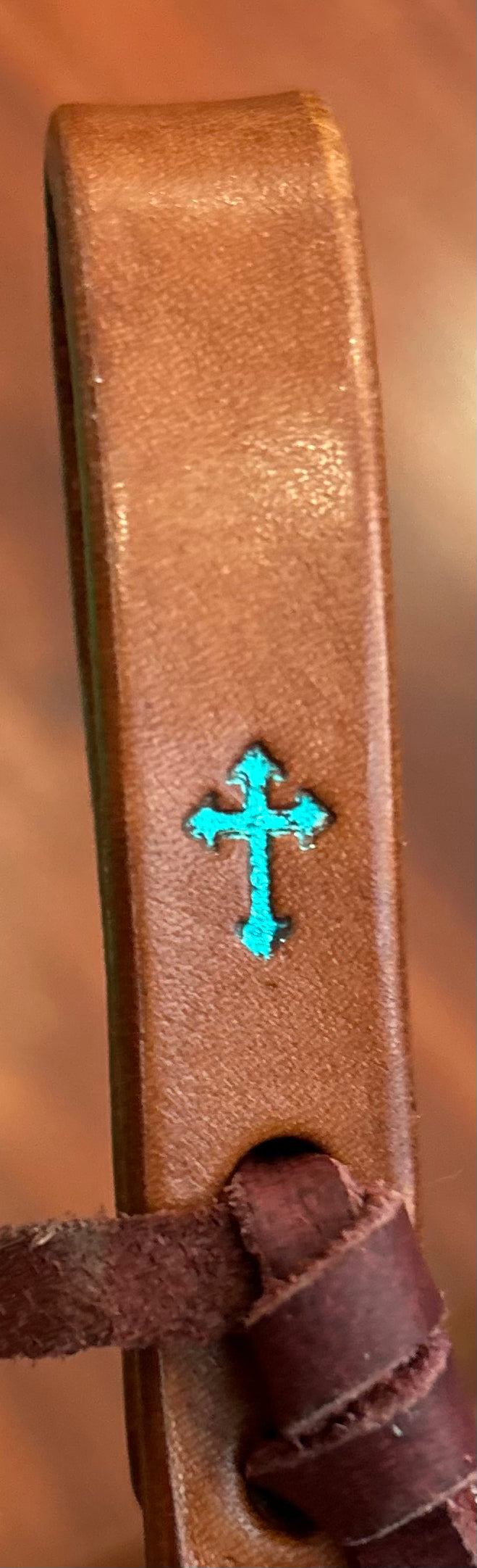 Weaver Turquoise Cross Leather split reins 5/8” x 7’