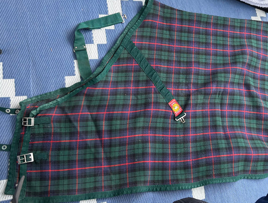 75” plaid blue/green heavy weight baker