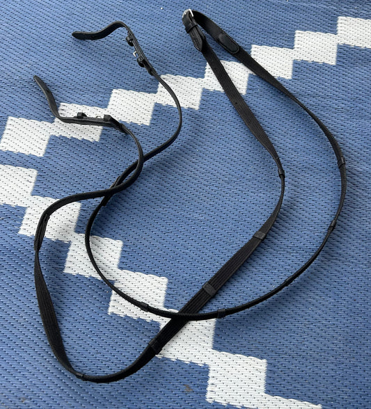 Passier black webbed reins hook ends