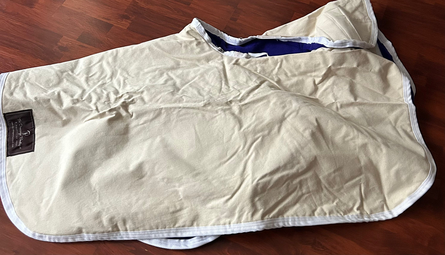 Fleece and canvas (thick) blue quarter sheet Xsmall (pony). Brand new