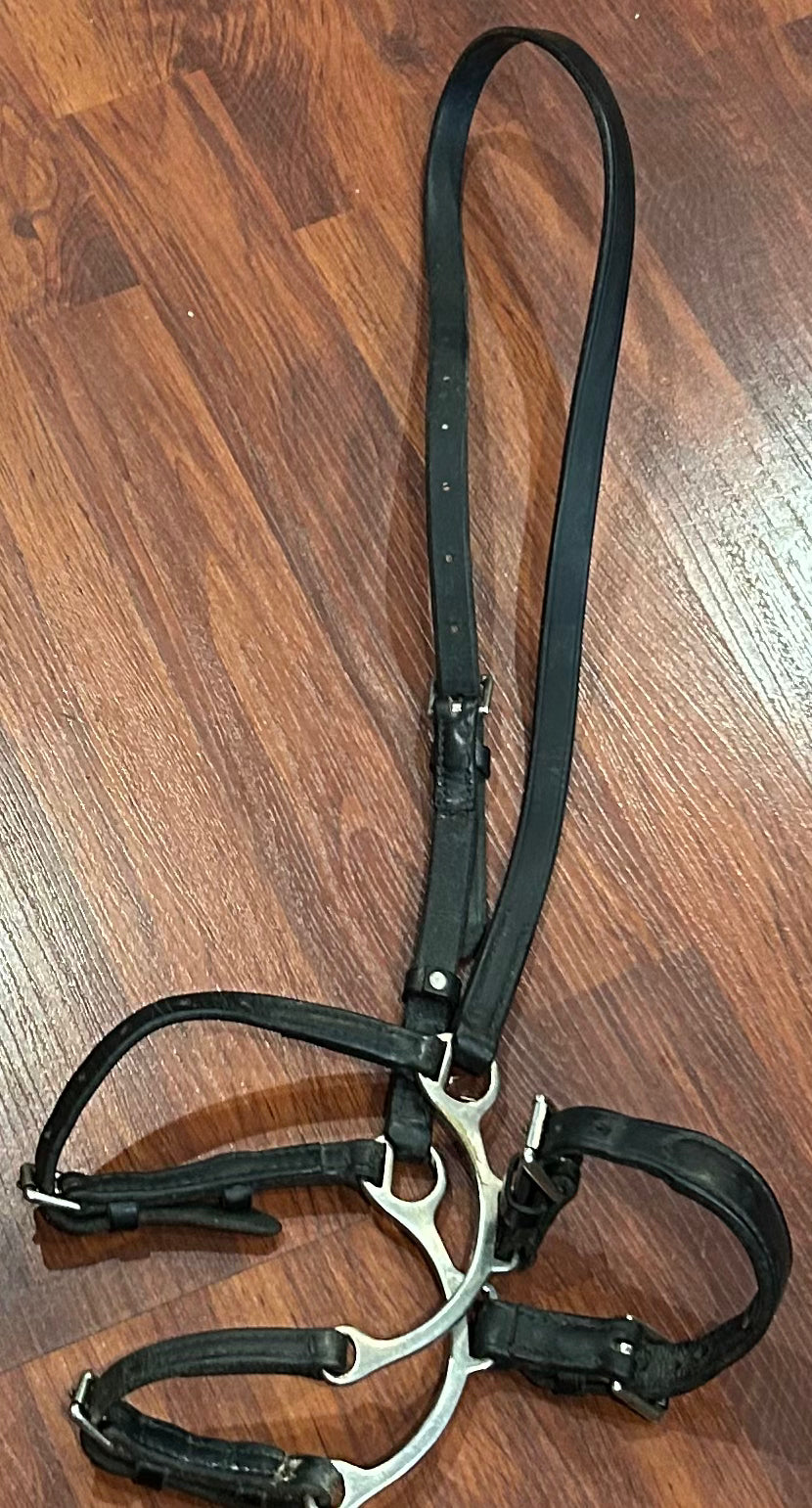 Nunn finer black adjustable lever noseband. Full size. Needs oiled