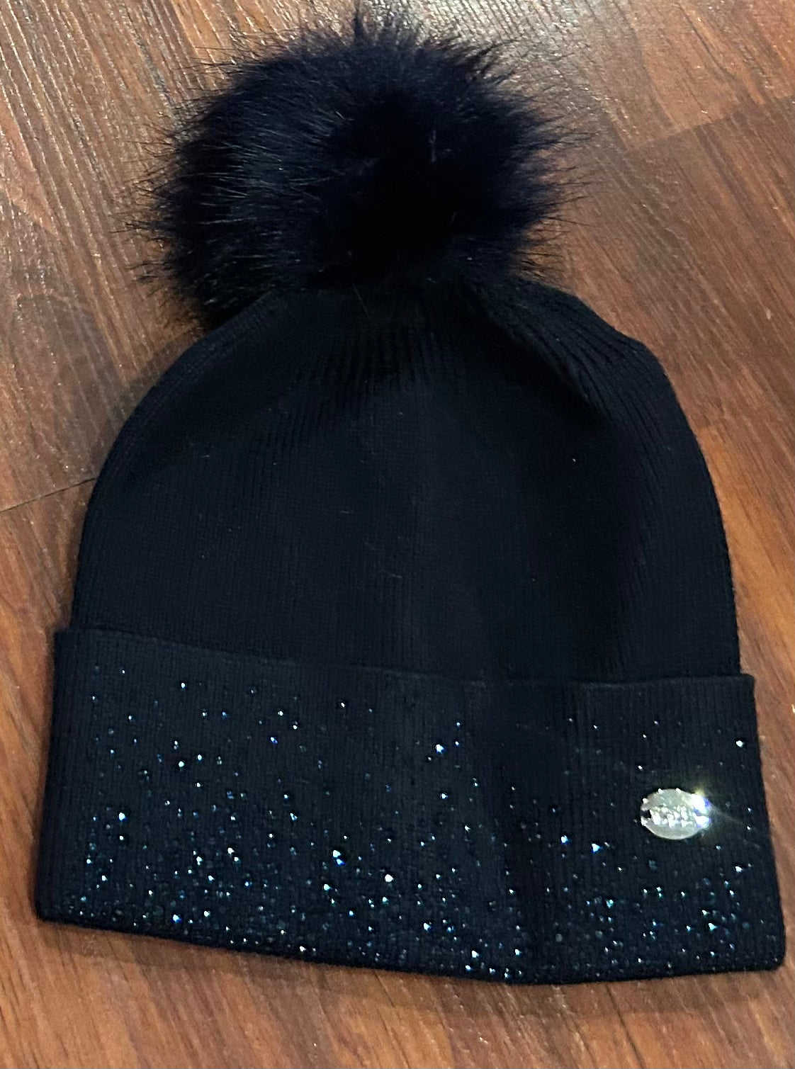 CdL toque. Navy with bling. Removable Pom Pom. New.