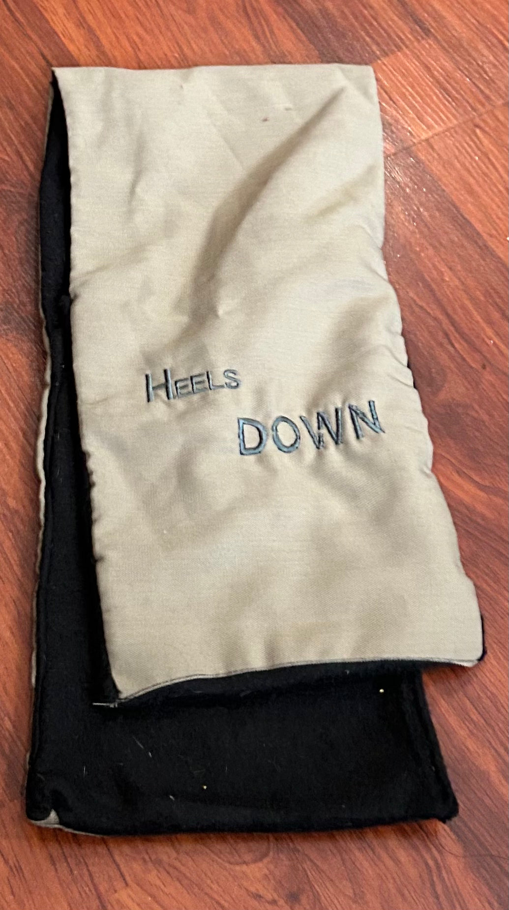 Stirrup covers heels down