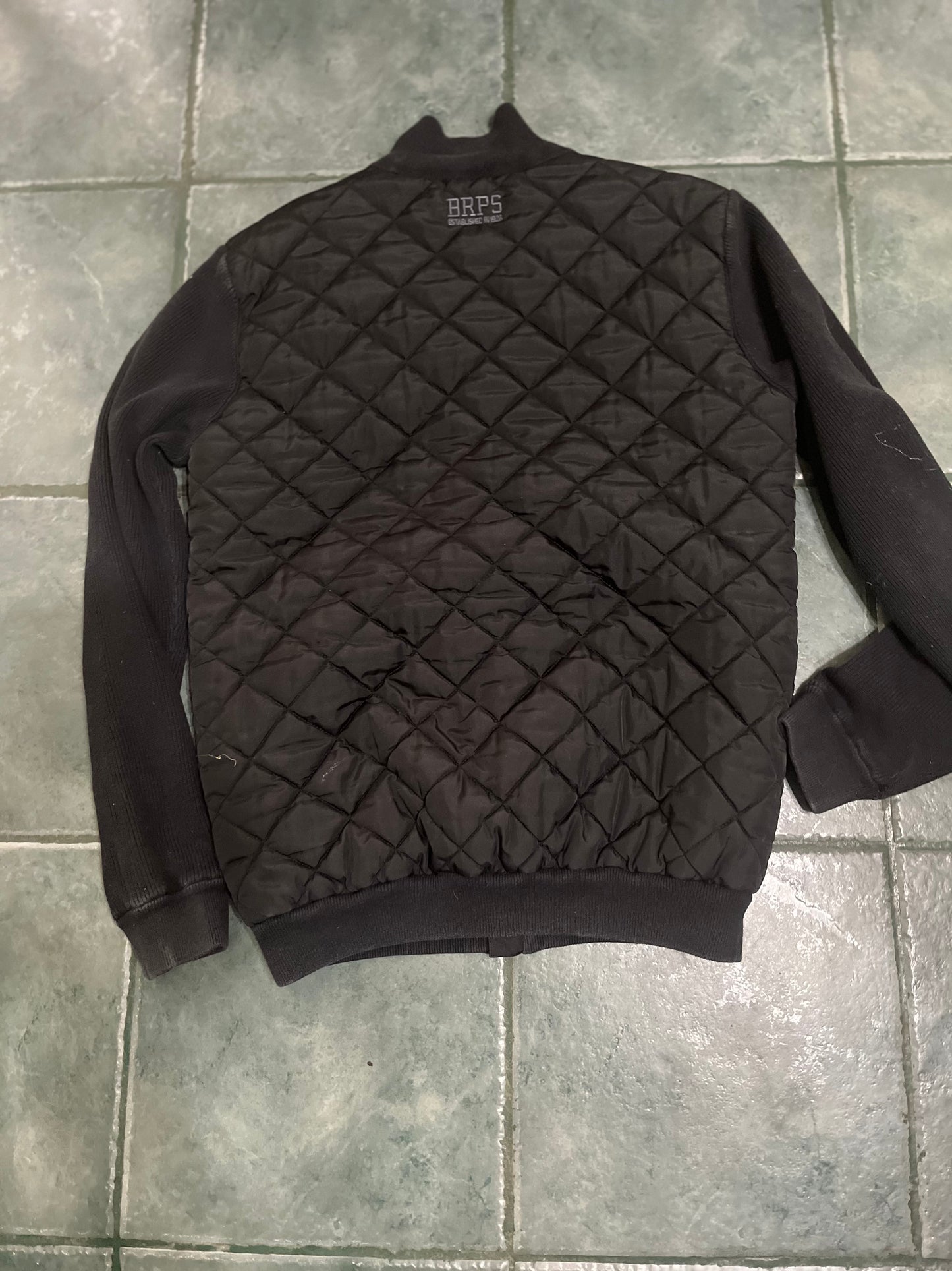 BR Polo Society quilted jacket with knit sleeves black XL