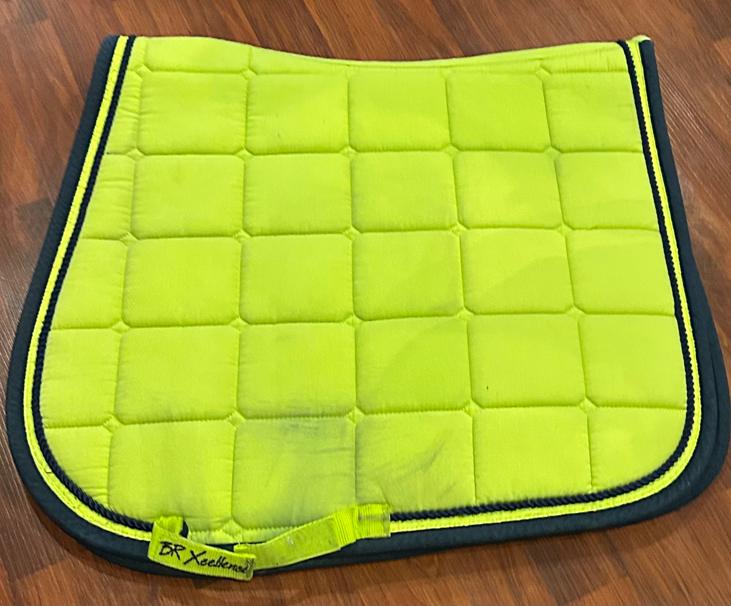 BR lime green and navy full size quilted pad