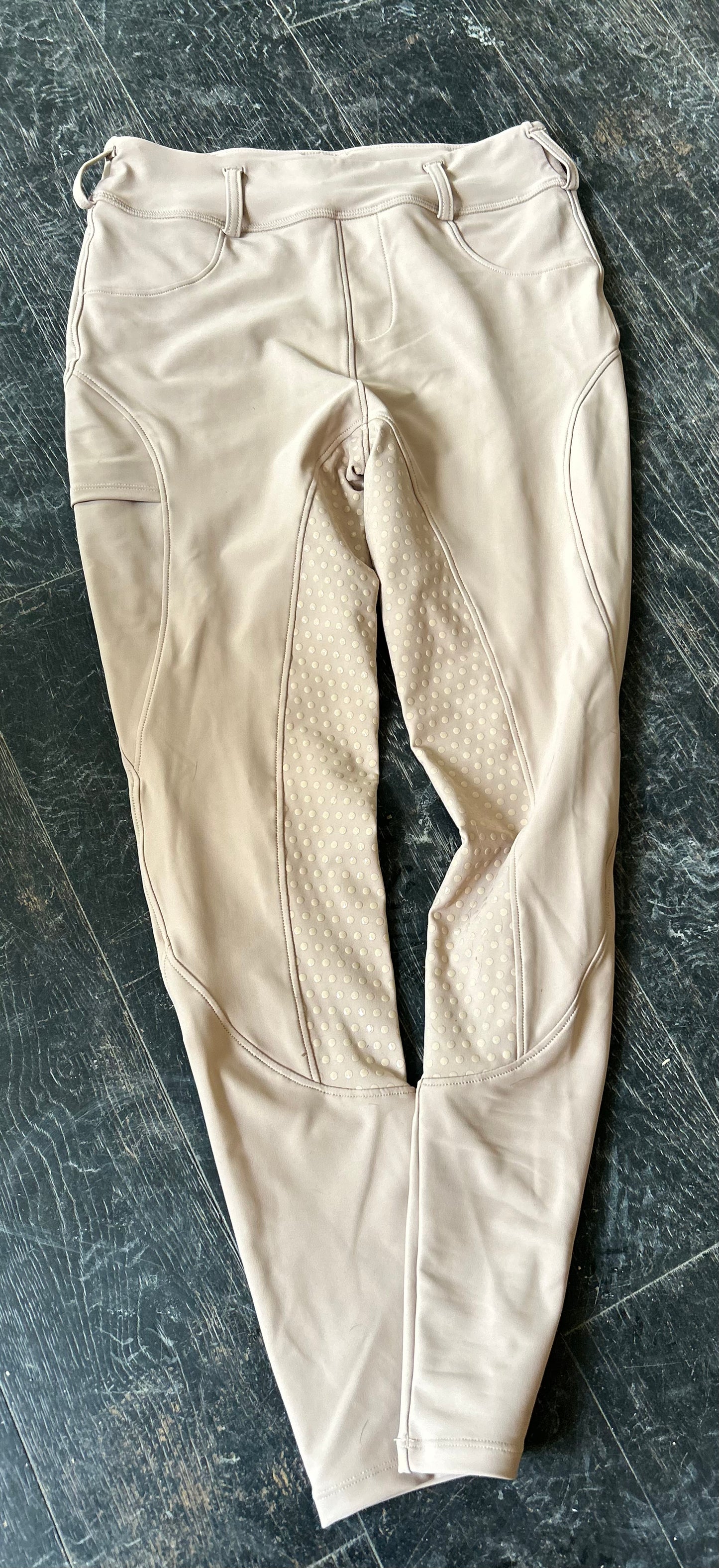 Tan XL full seat riding tights with silicone