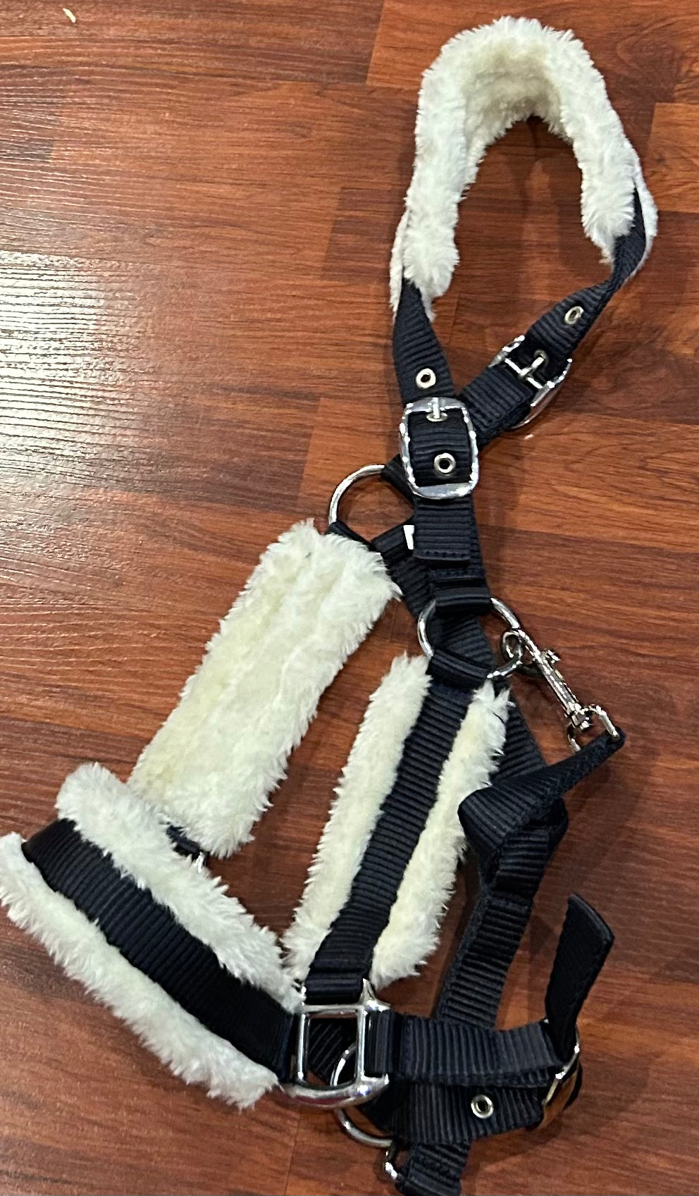 Nylon/fleece large (full) navy halter