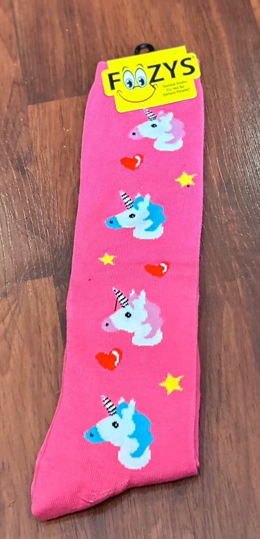 Foozy’s boot socks pink unicorns