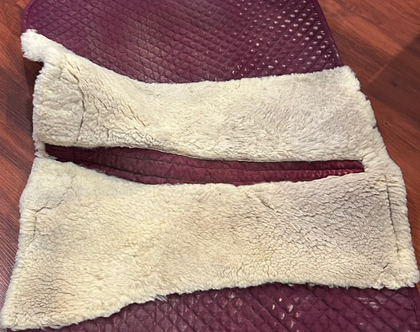 NSC burgundy sheepskin dressage pad