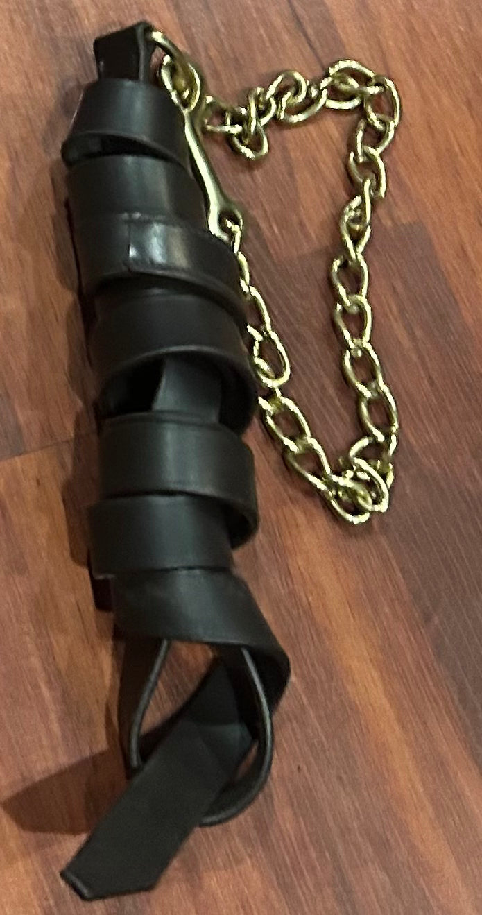 Brown leather lead with 24” chain
