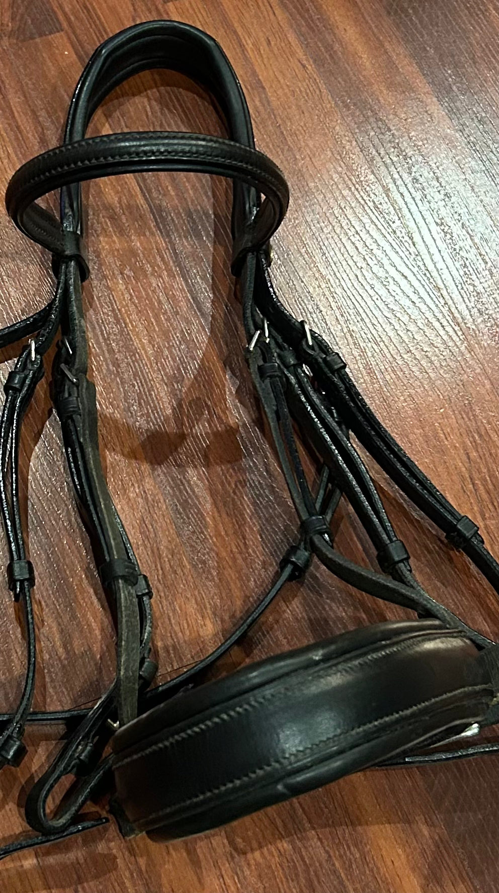Schleese black double bridle. Hard leather.