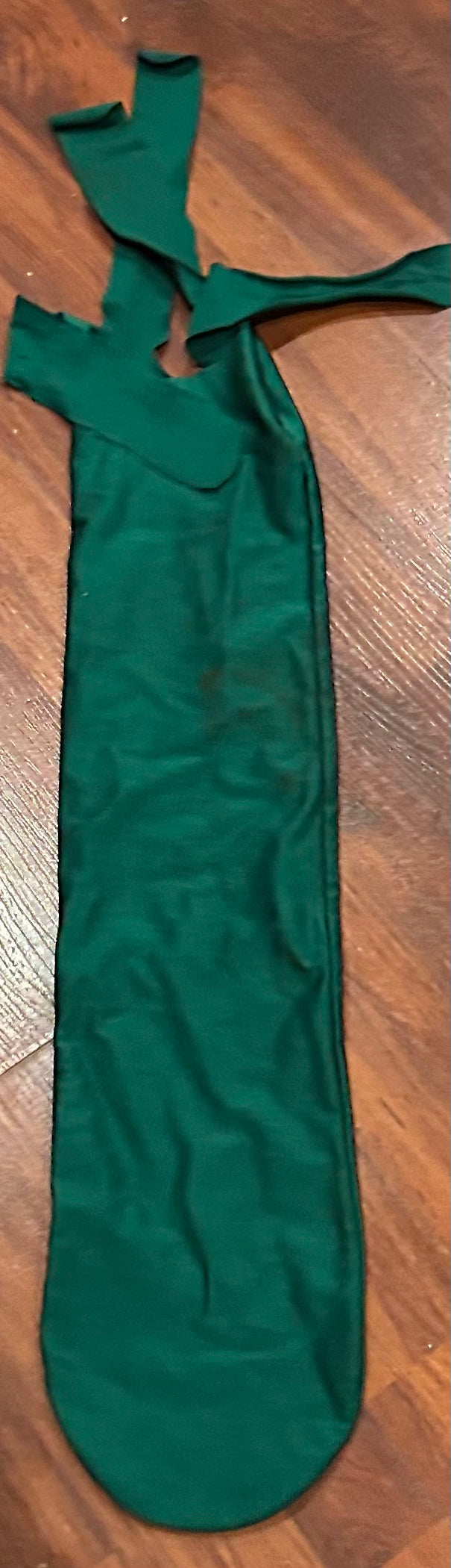 Green tail bag. Stained