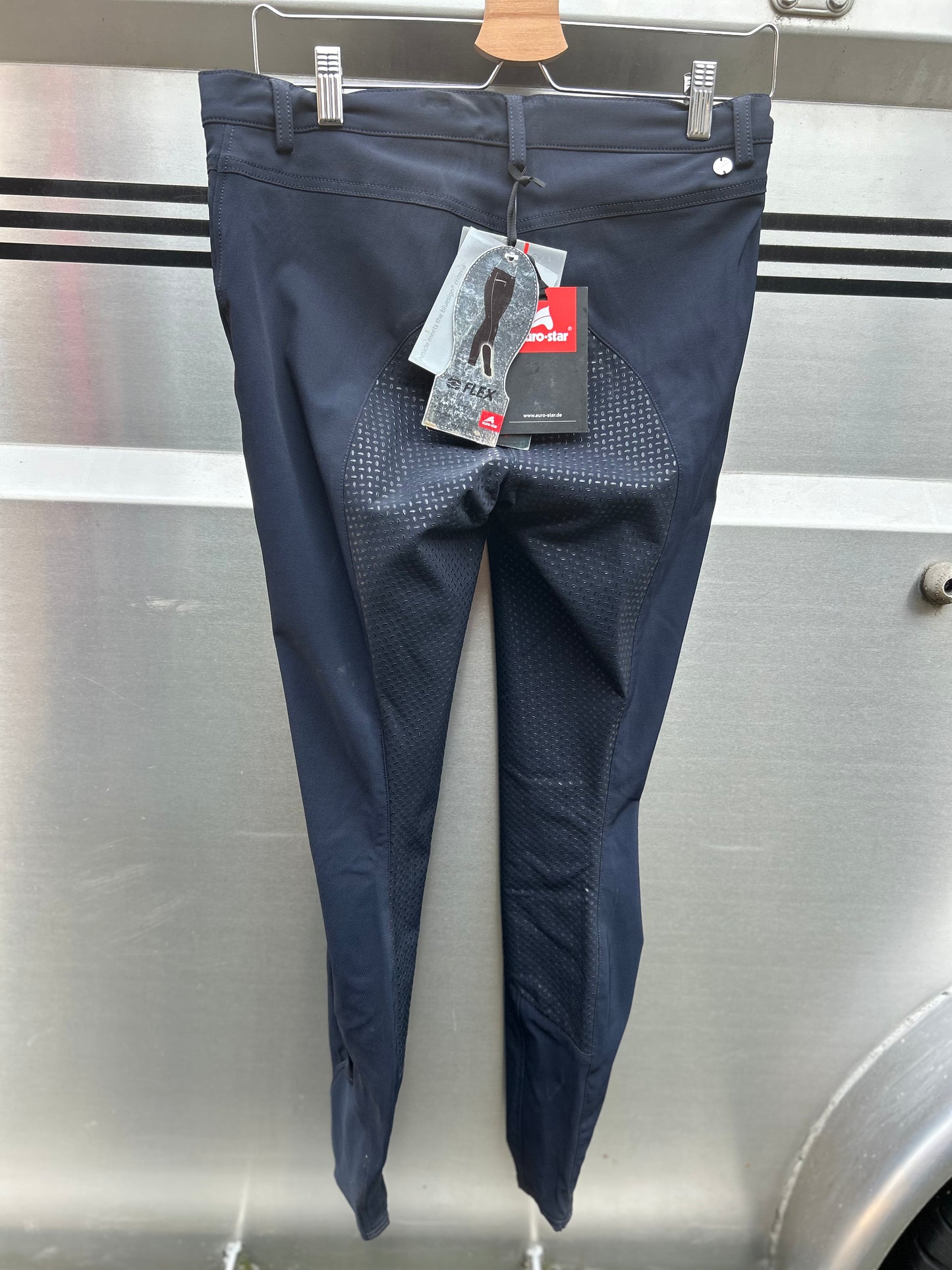 24L Euro Star coco glam navy full seat breeches