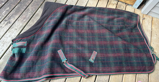 72” rhino fleece horseware heavy cooler green plaid