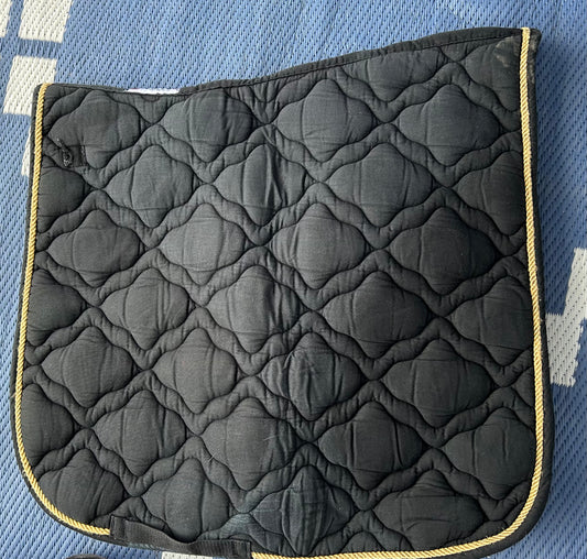Black with gold trim saddle pad