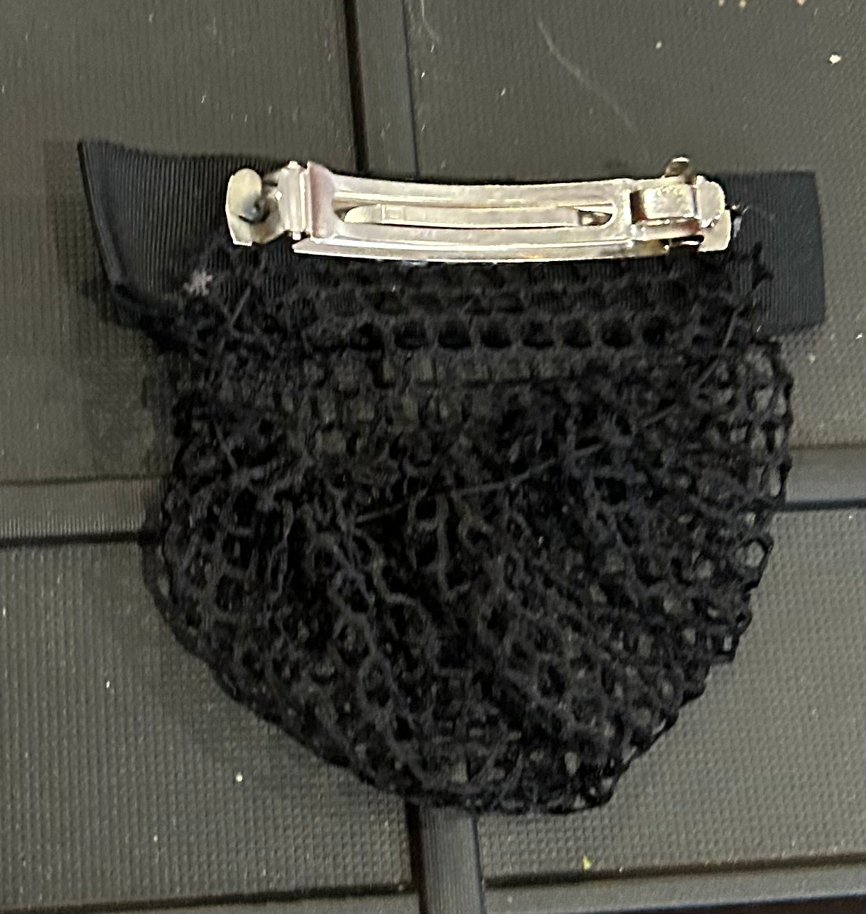 Black with bow bun cover with clip