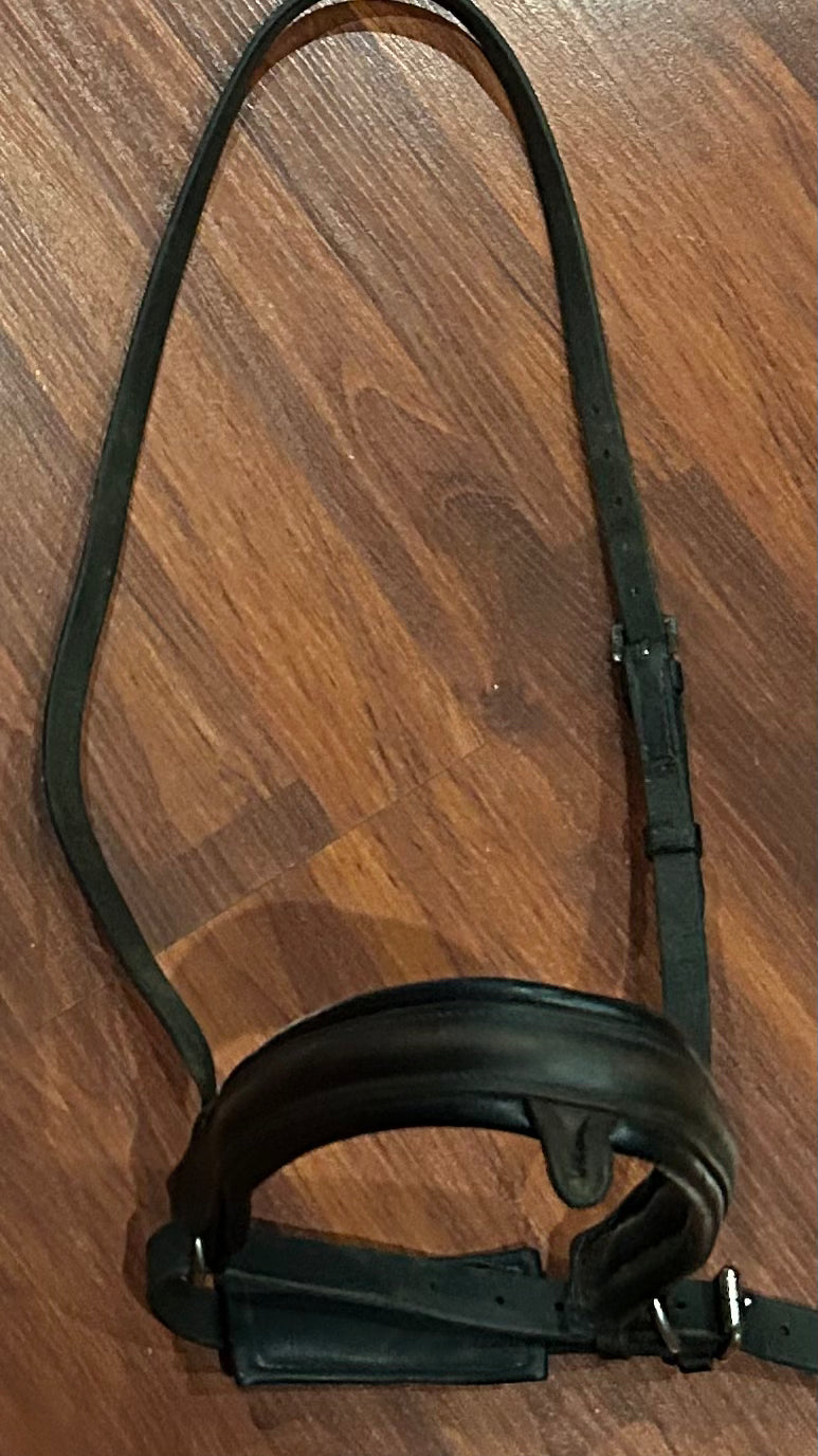 Full size faded black noseband with crank noseband.