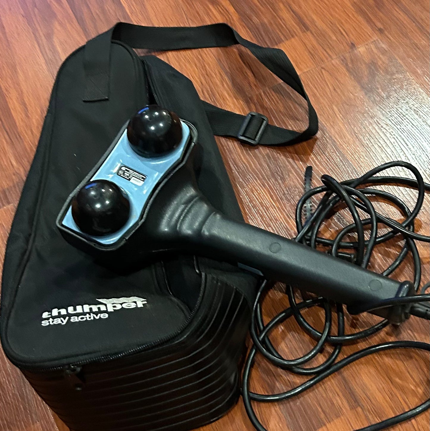 Thumper mini pro massager. Works well.