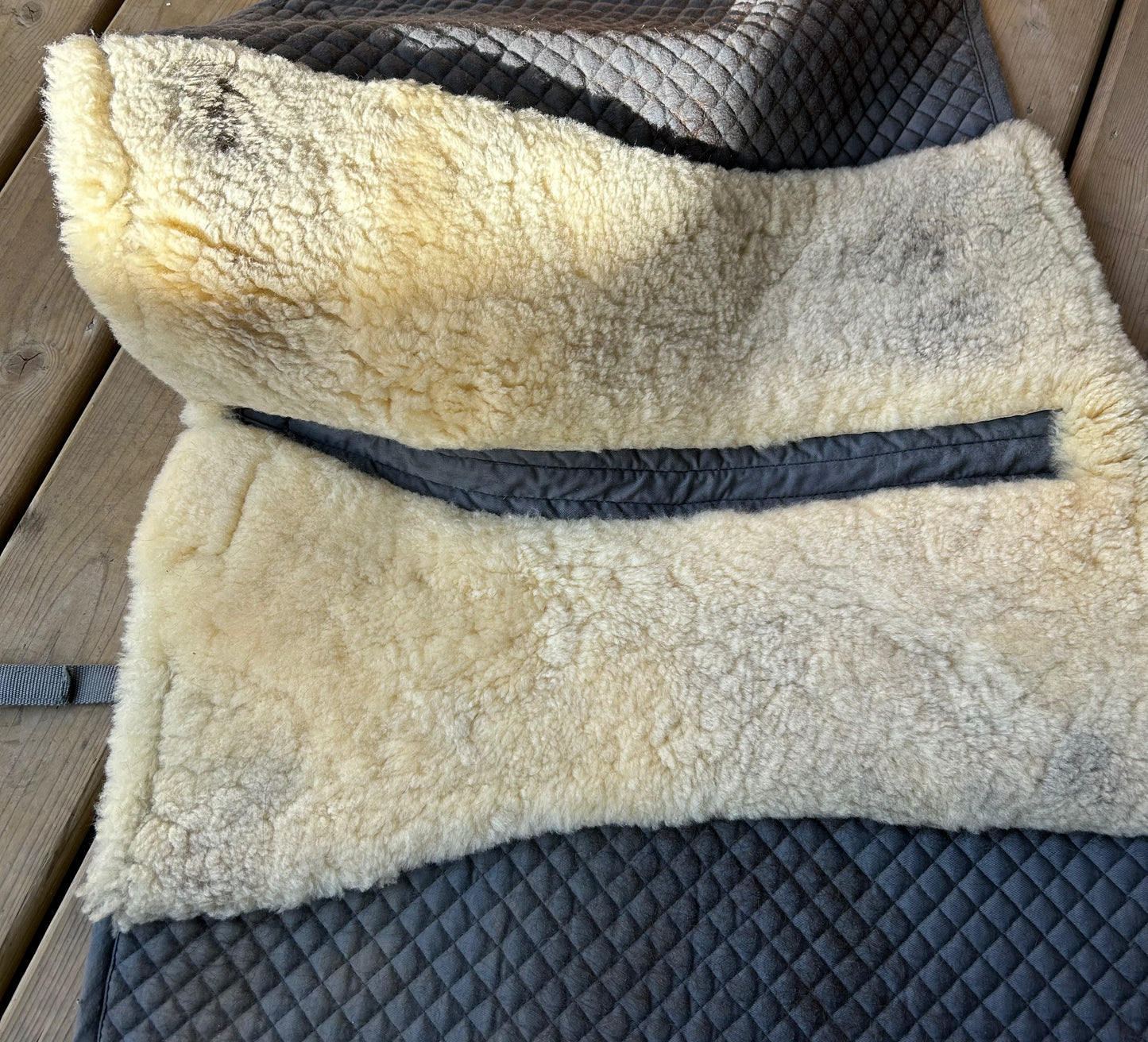 NSC grey sheepskin dressage pad