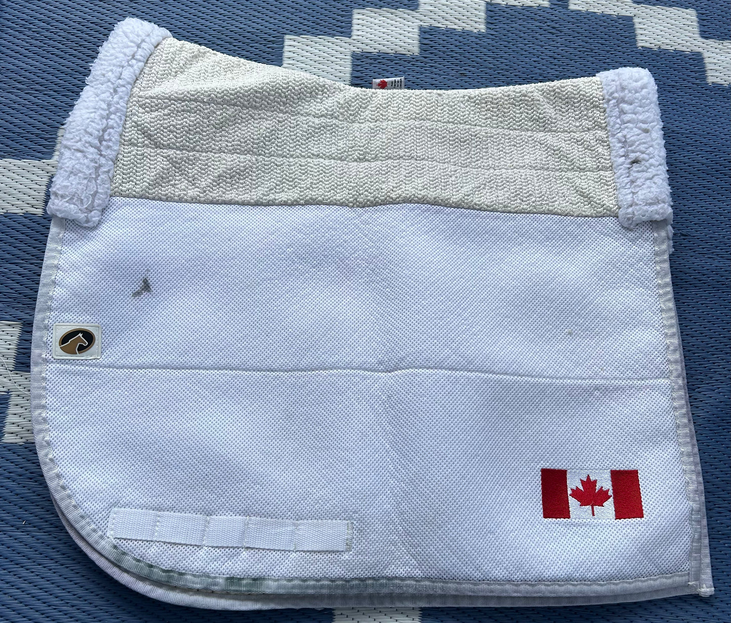 Eco gold white with Canada flag dressage pad
