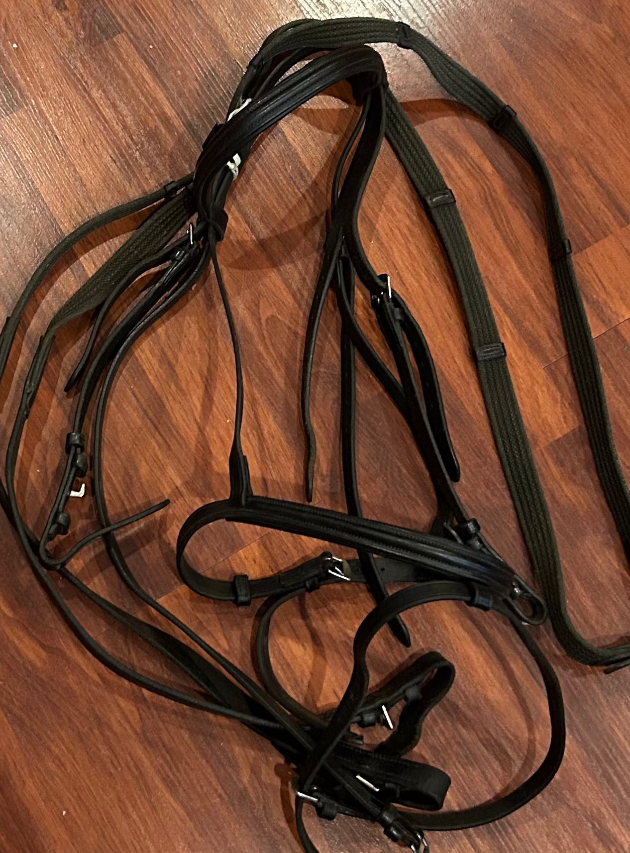 Lancers India full size black bridle with reins