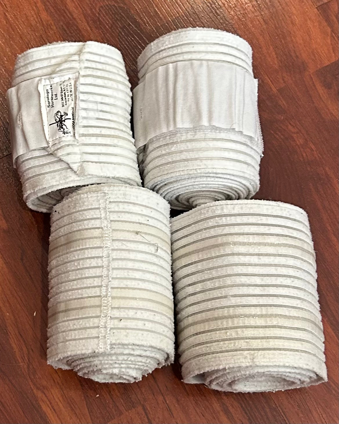 Saratoga white bandages. some stains set of 4