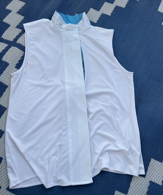 Asmar 2XL white/teal no sleeve shirt