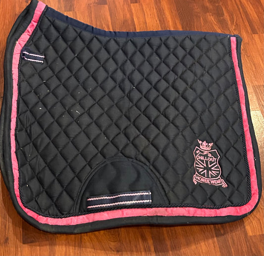 Chill Out navy and pink dressage pad