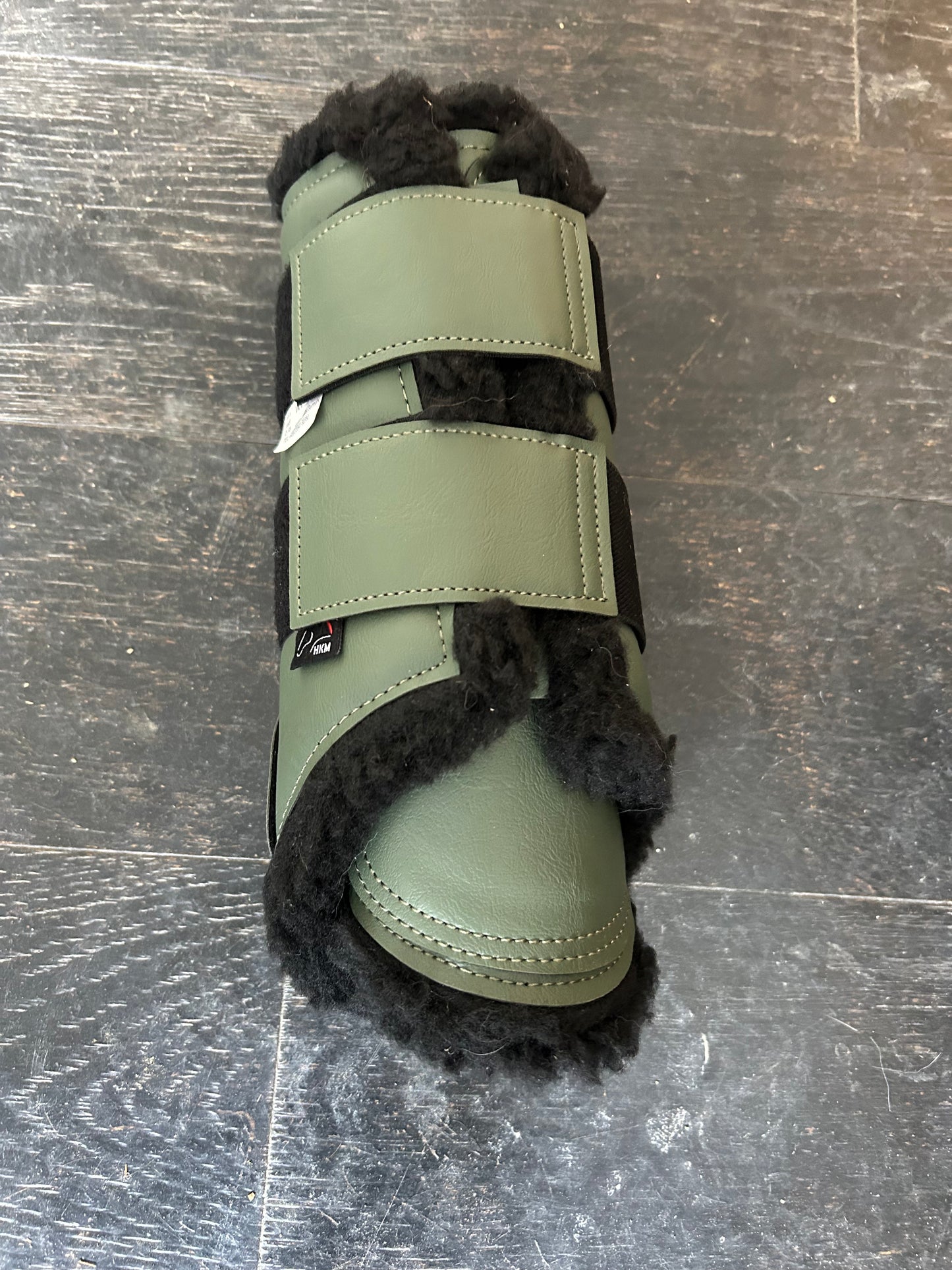 HKM medium green fleece boots