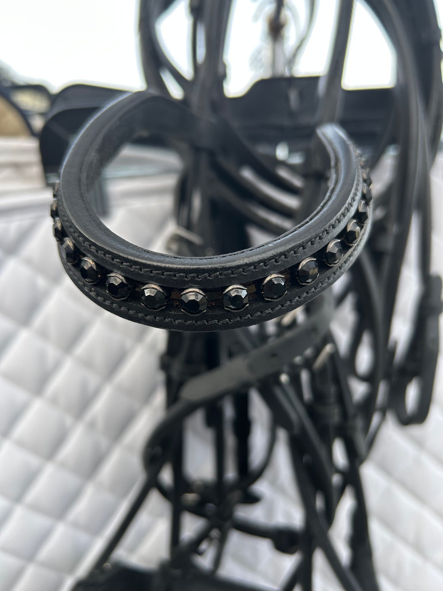 Premiere double rolled bridle with reins