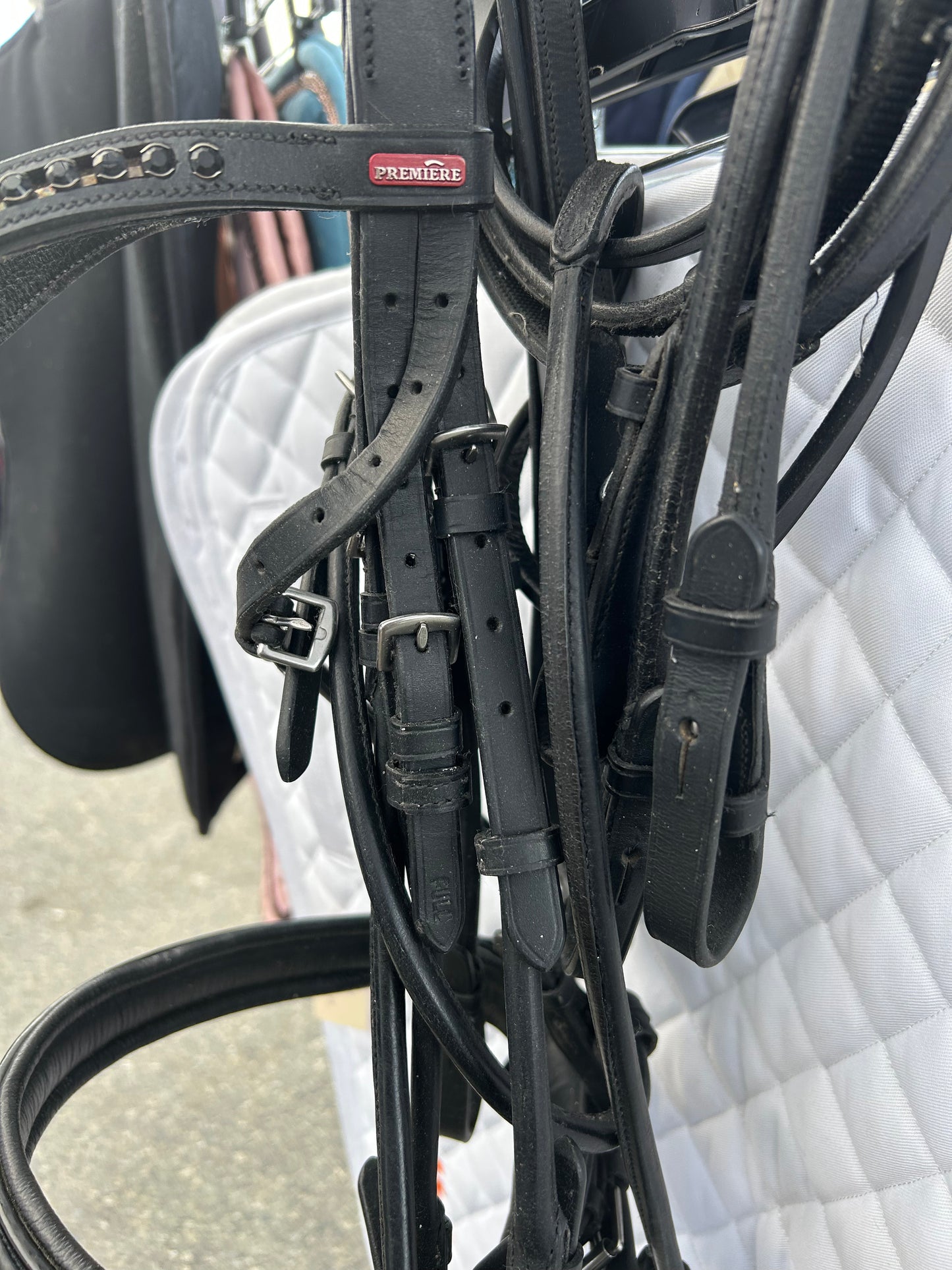 Premiere double rolled bridle with reins
