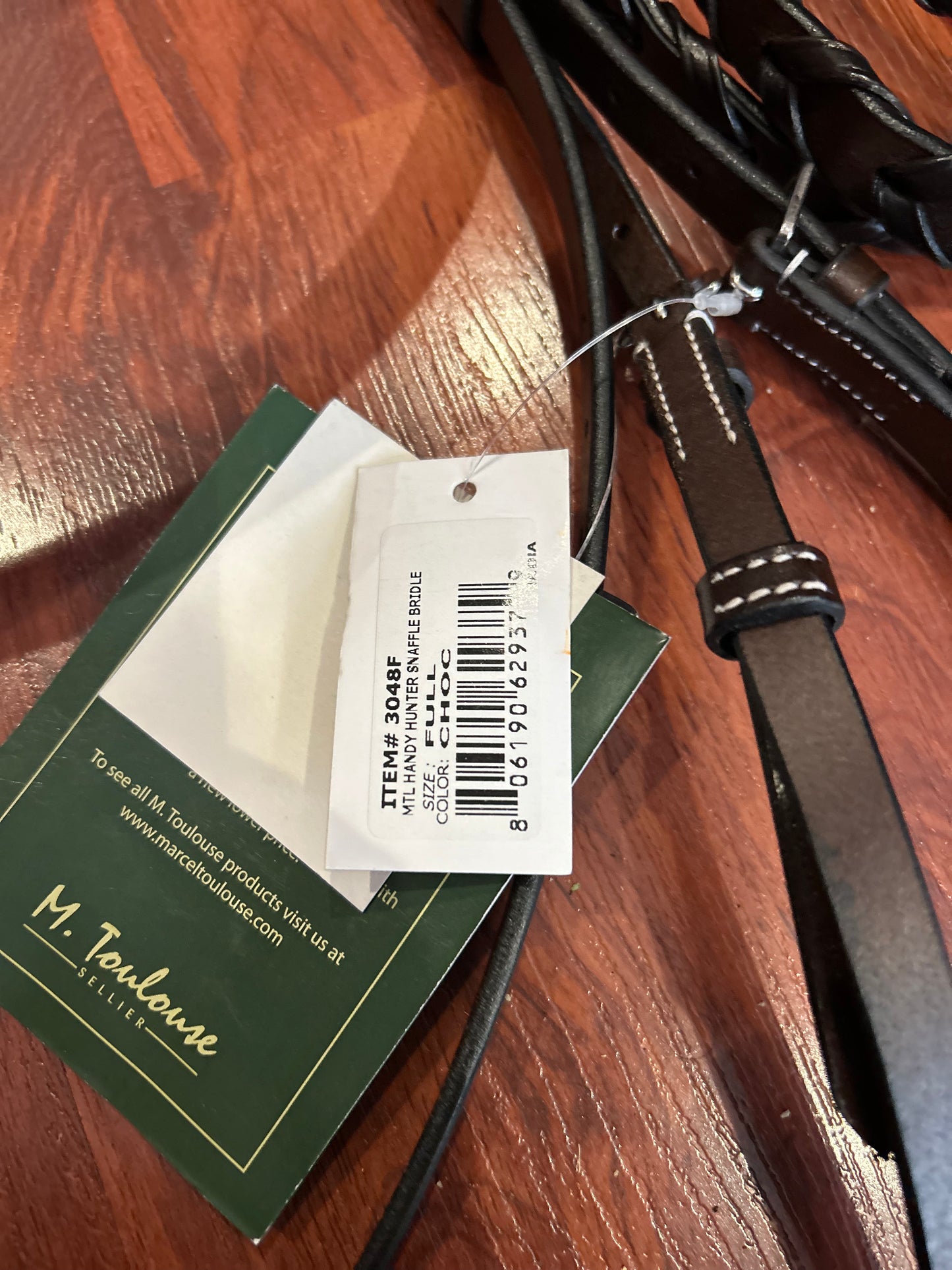 M. Toulouse Handy Hunter Snaffle Bridle. Full size chocolate