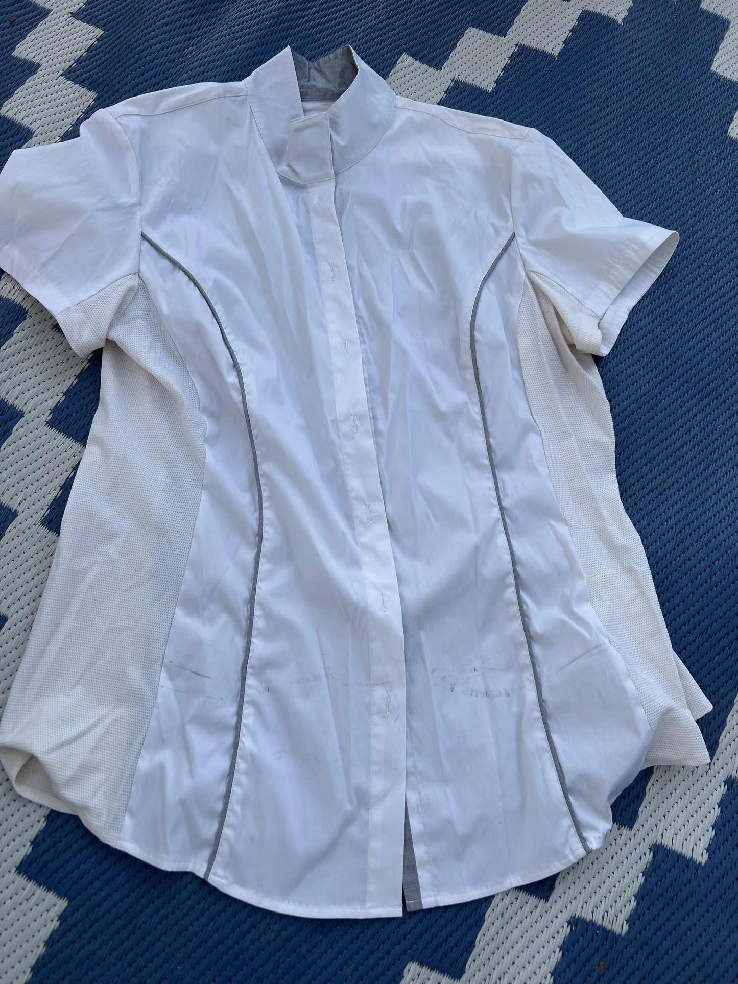 Asmar 2XL white short sleeve shirt stained